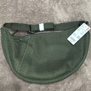 Uniqlo Olive Green Mesh Crossbody Bag